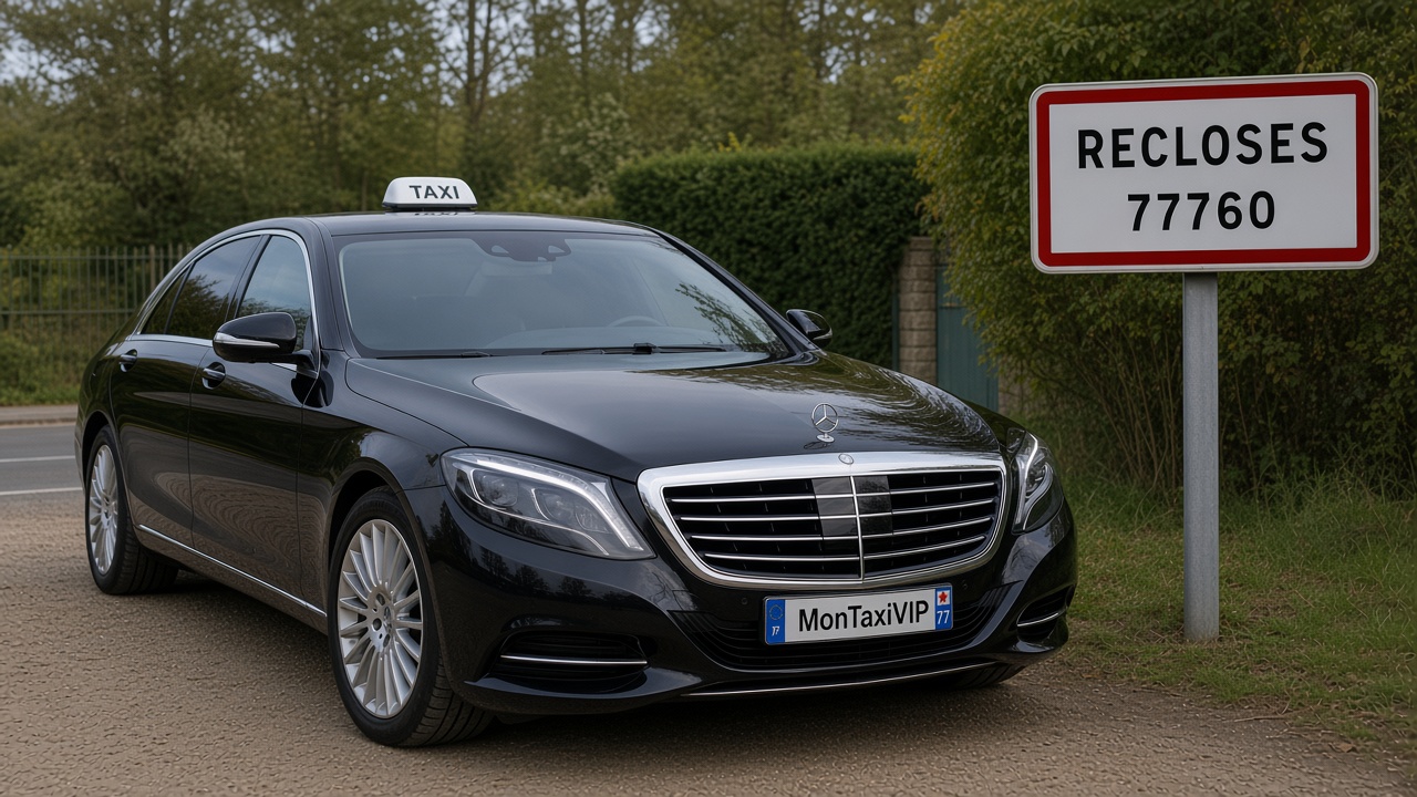 Taxi Recloses berline premium MonTaxiVIP panneau 77760