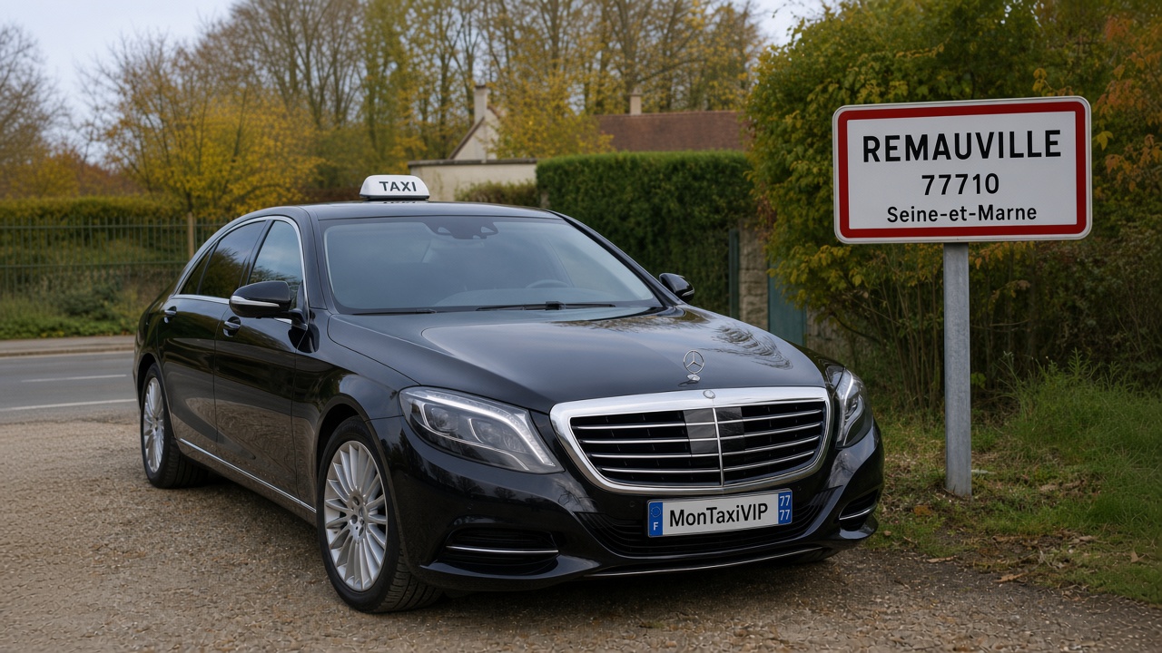 Taxi Remauville berline premium MonTaxiVIP panneau 77710