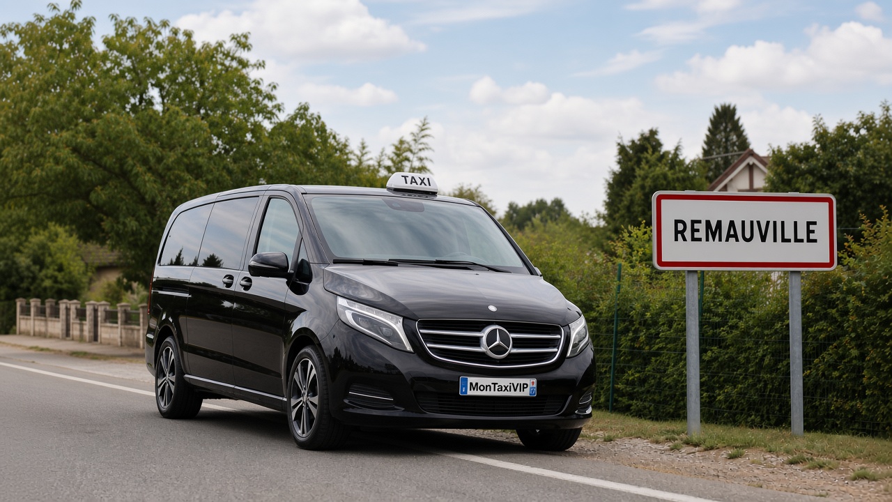 Taxi Remauville mini-van MonTaxiVIP panneau 77710