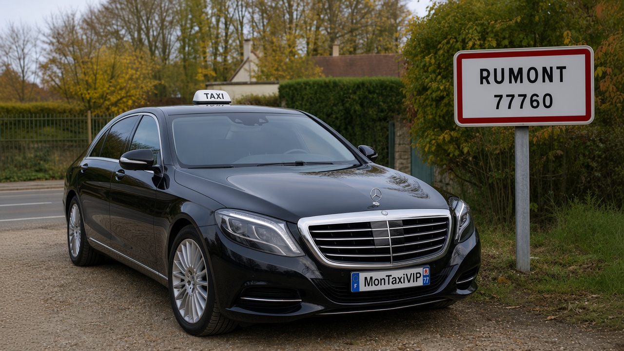 Taxi Rumont berline premium MonTaxiVIP panneau 77760