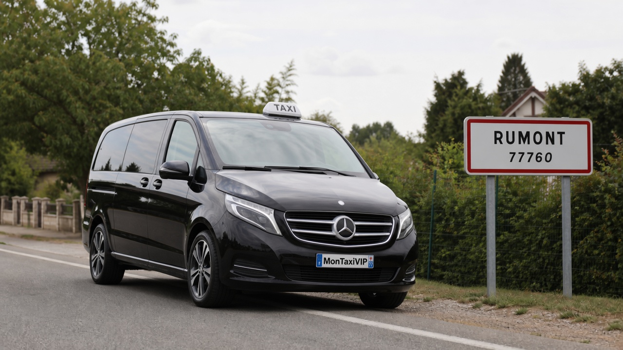 Taxi Rumont mini-van MonTaxiVIP panneau 77760