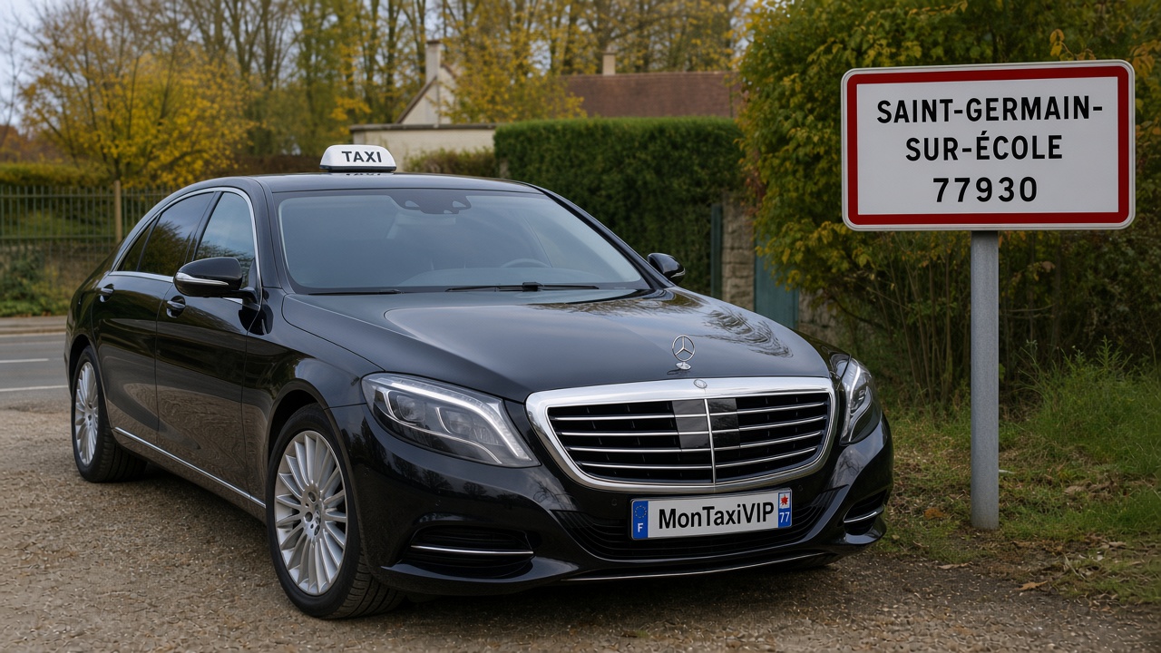 Taxi Saint-Germain-sur-École berline premium MonTaxiVIP panneau 77930