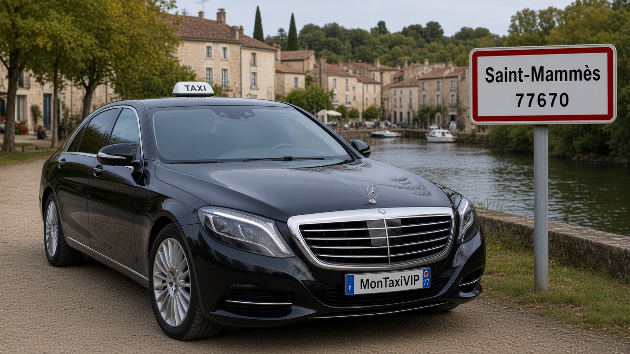 Taxi Saint-Mammès berline premium MonTaxiVIP panneau 77670