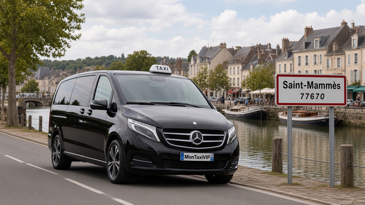 Taxi Saint-Mammès mini-van MonTaxiVIP panneau 77670