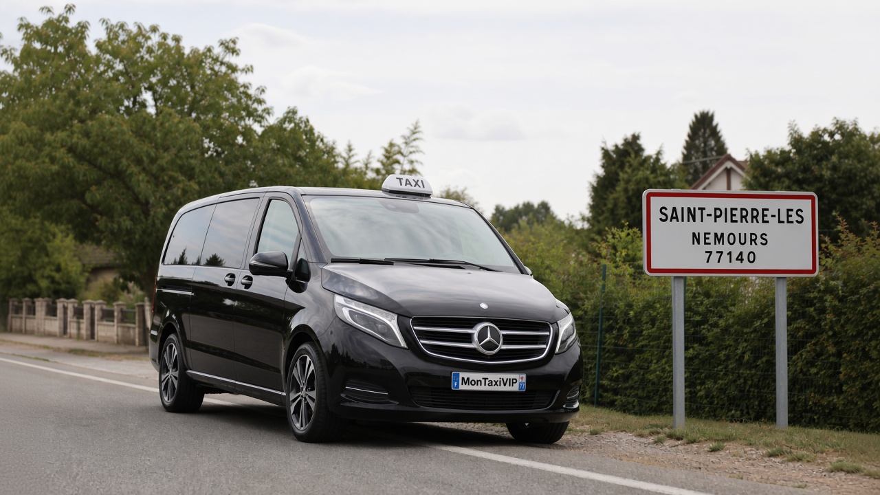 Taxi Saint-Pierre-lès-Nemours mini-van MonTaxiVIP panneau 77140