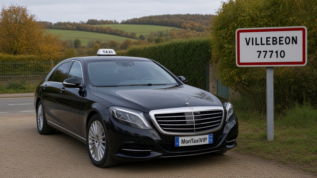 Taxi Villebéon berline premium MonTaxiVIP panneau 77710