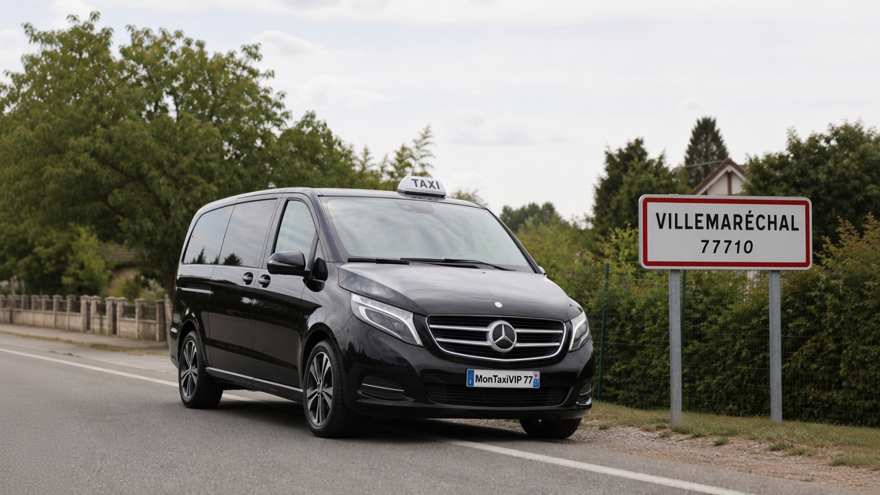 Taxi Villemaréchal mini-van MonTaxiVIP panneau 77710