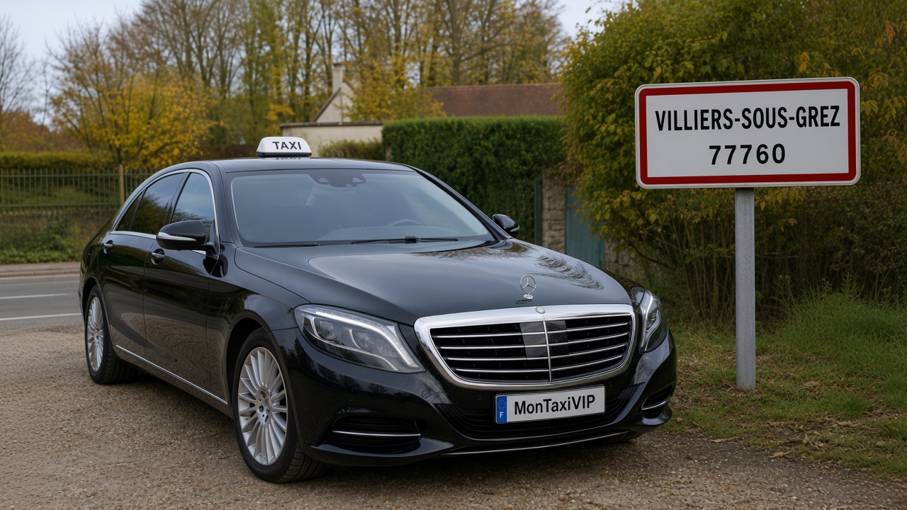 Taxi Villiers-sous-Grez berline premium MonTaxiVIP panneau 77760